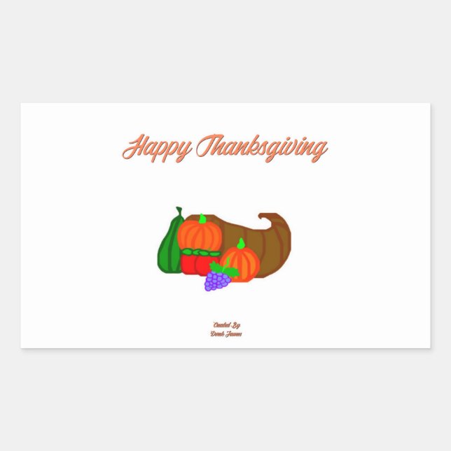 Thanksgiving Cornucopia Rectangle Sticker (Front)