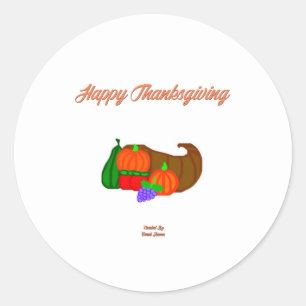 Thanksgiving Cornucopia Round Sticker