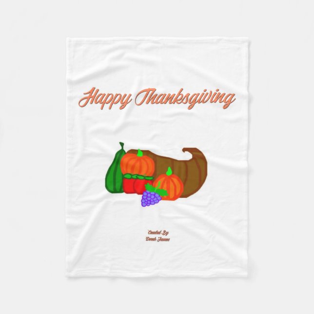 Thanksgiving Cornucopia Small Fleece Blanket (Front)