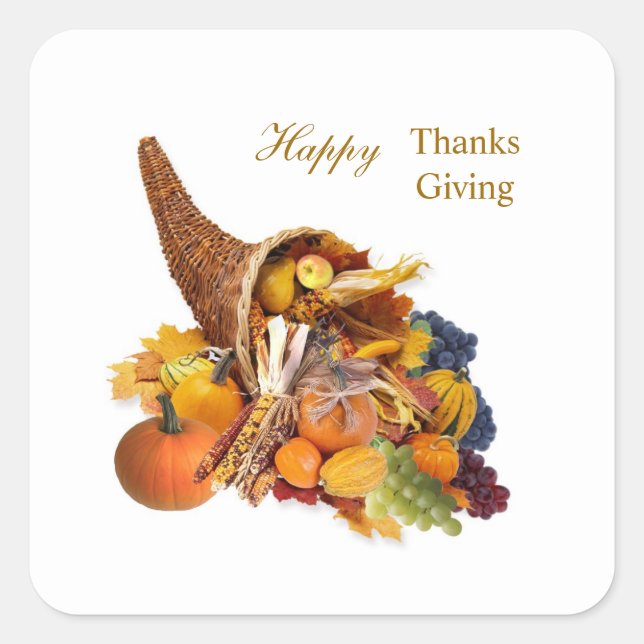 Thanksgiving Cornucopia Sticker (Front)