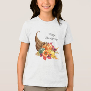 Thanksgiving Cornucopia T-Shirt Tri-Blend Shir Tri-Blend Shirt
