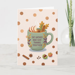 Thanksgiving Cosy Fall Drink Gift Gathering Autumn Card
