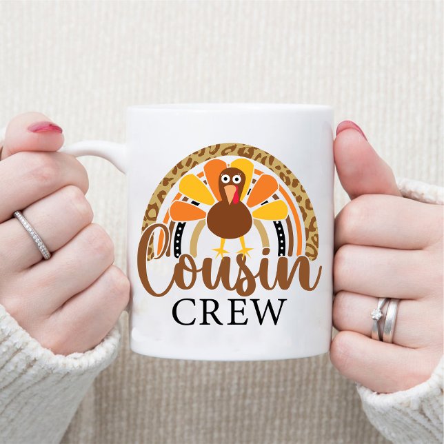 Thanksgiving Cousin Crew Leopard Rainbow Turkey Mug (Thanksgiving Cousin Crew Leopard Rainbow Turkey Mug)