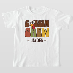 Thanksgiving Cousin Crew Personalised Kids T-Shirt