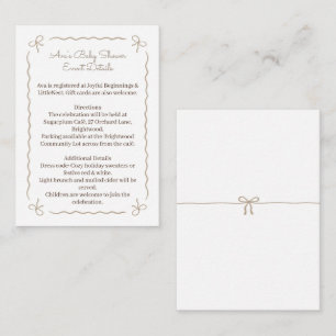 Thanksgiving Cozy Baby Shower Girl   Clothesline  Enclosure Card