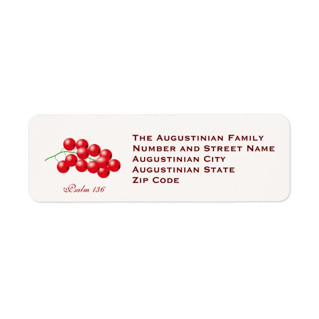 THANKSGIVING Cranberries Customised Return Address (Front)