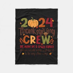 Thanksgiving Crew 2024 Turkey Fall Family Matching Fleece Blanket