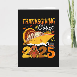 Thanksgiving Cruise 2025 Funny Turkey Pumpkin Leav Card