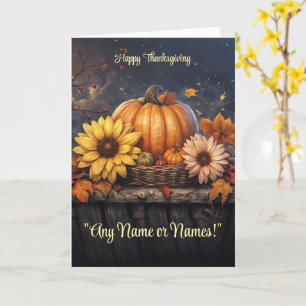 Thanksgiving Custom Name or Names Pretty Fall Card