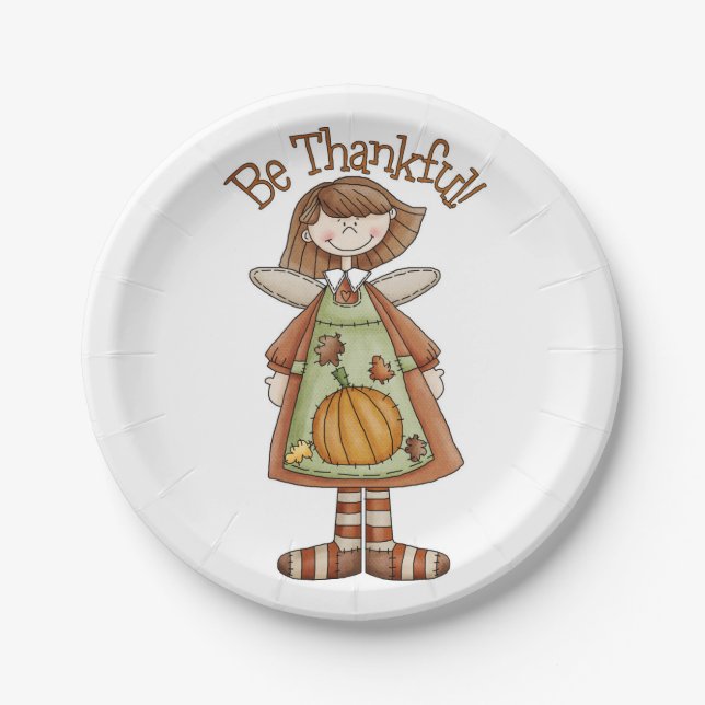 Thanksgiving Custom Paper Plates/Be Thankful Plate (Front)