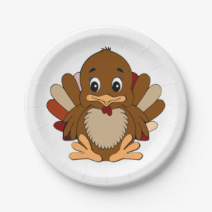 Thanksgiving Custom Paper Plates/Cute Turkey Plate