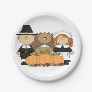 Thanksgiving Custom Paper Plates/Pilgrams Paper Plate