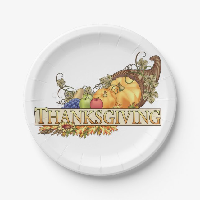 Thanksgiving Custom Paper Plates/Thanksgiving Plate (Front)