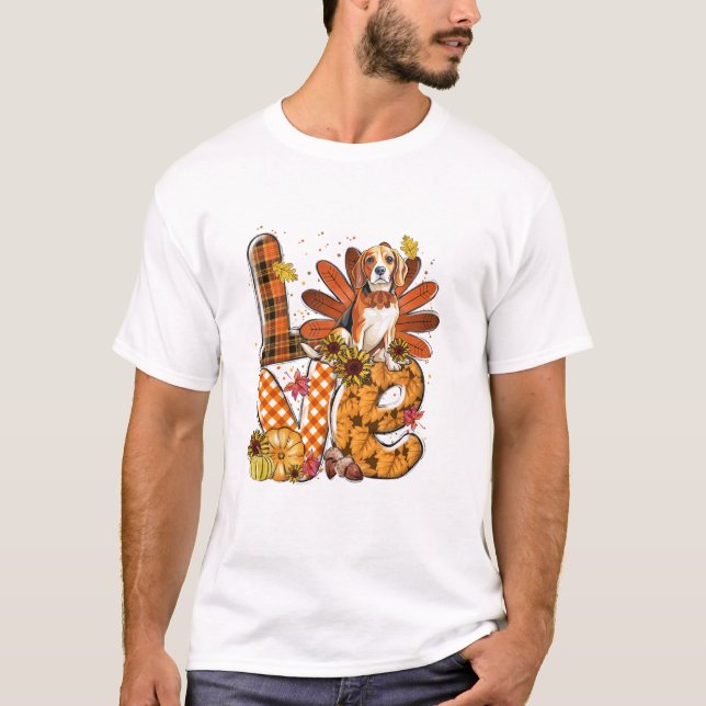 Thanksgiving Cute Beagle T-Shirt (Front)