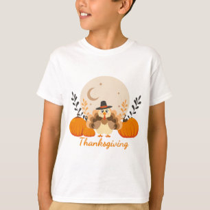 Thanksgiving Cute Fall Turkey Orange Pumpkins T-Shirt