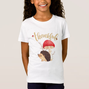 Thanksgiving Cute Kawaii Hedgehog Autumn Thankful T-Shirt