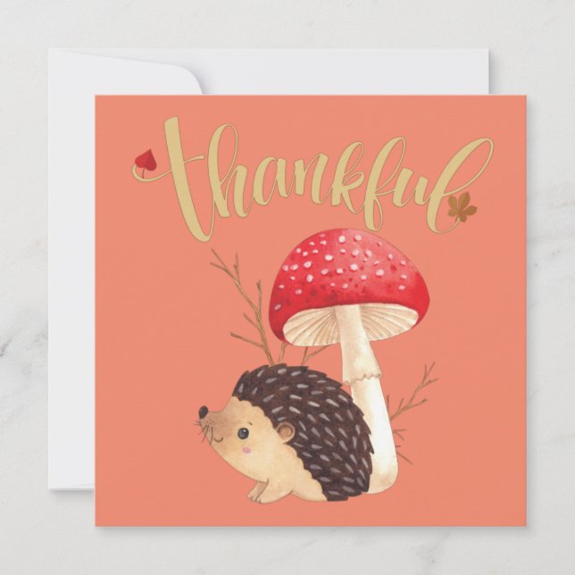 Thanksgiving Cute Kawaii Hedgehog   Invitation (Front)
