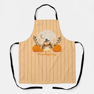 Thanksgiving Cute Orange Turkey Pumpkin  Apron