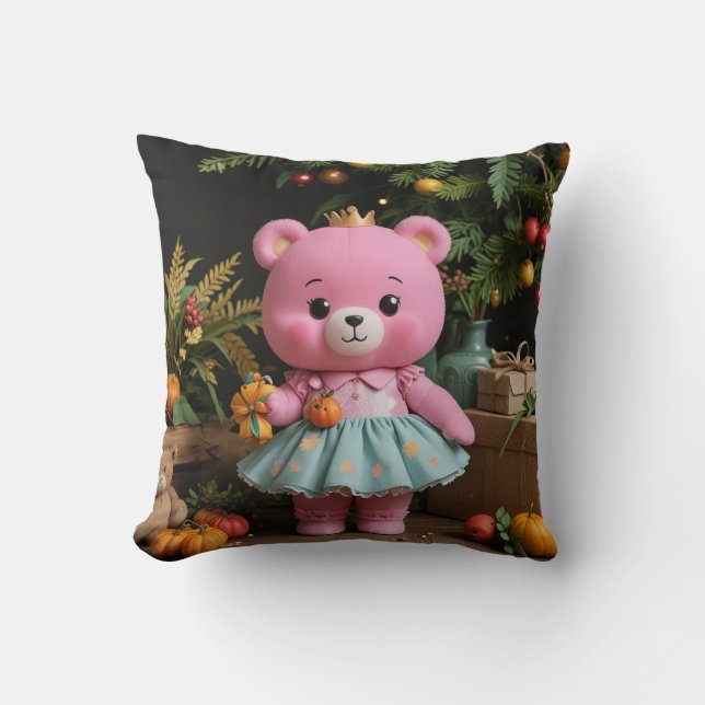 Thanksgiving cute teddy bear pillow (Front)