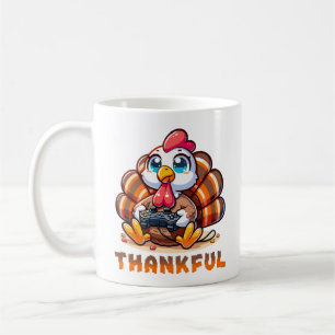 Thanksgiving Cute Turkey Playing Video Game Coffee Mug