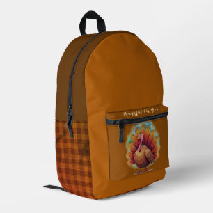 Thanksgiving,Cute Turkey,Thankful for You Printed Backpack