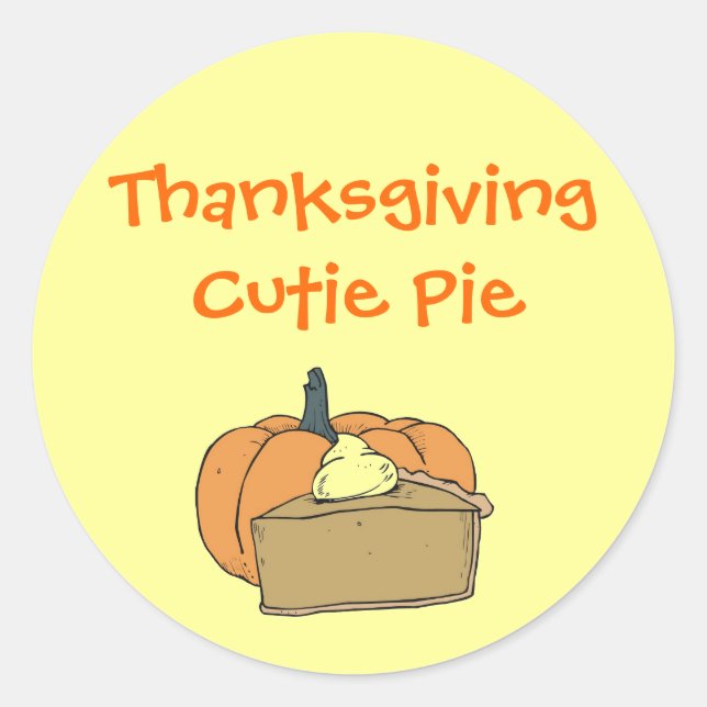 Thanksgiving Cutie Classic Round Sticker (Front)
