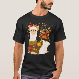 Thanksgiving Dabbing Llama Turkey Pilgrim Hat Men T-Shirt
