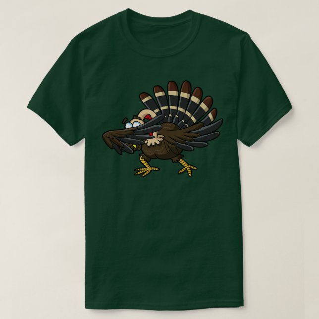 Thanksgiving Dabbing Turkey Dab Humour Dance T-Shirt (Design Front)