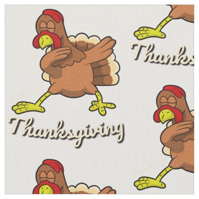 thanksgiving dabbing turkey fabric (Close Up)