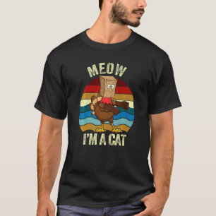 Thanksgiving Dabbing Turkey Fake Cat Retro Women M T-Shirt