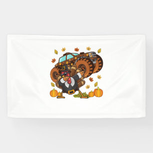 Thanksgiving Dabbing Turkey Monster Truck  Banner