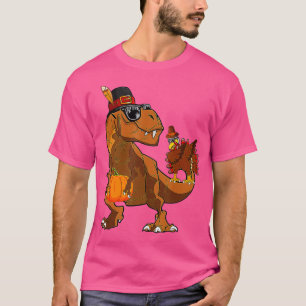 Thanksgiving Dabbing Turkey T Rex Dinosaur Costume T-Shirt