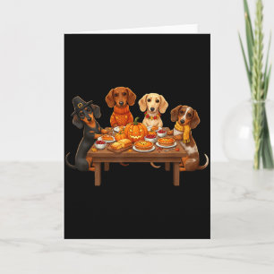 Thanksgiving Dachshund Dogs Dinner Feast Fall Men Card