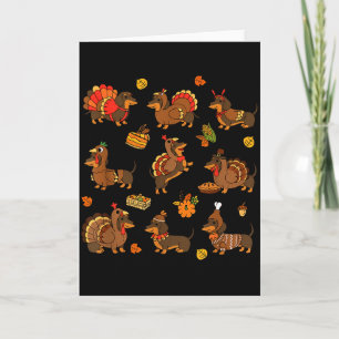 Thanksgiving Dachshund Funny Turkey Wiener Dog Adu Card