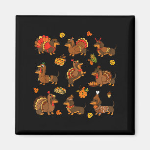 Thanksgiving Dachshund Funny Turkey Wiener Dog Adu Magnet