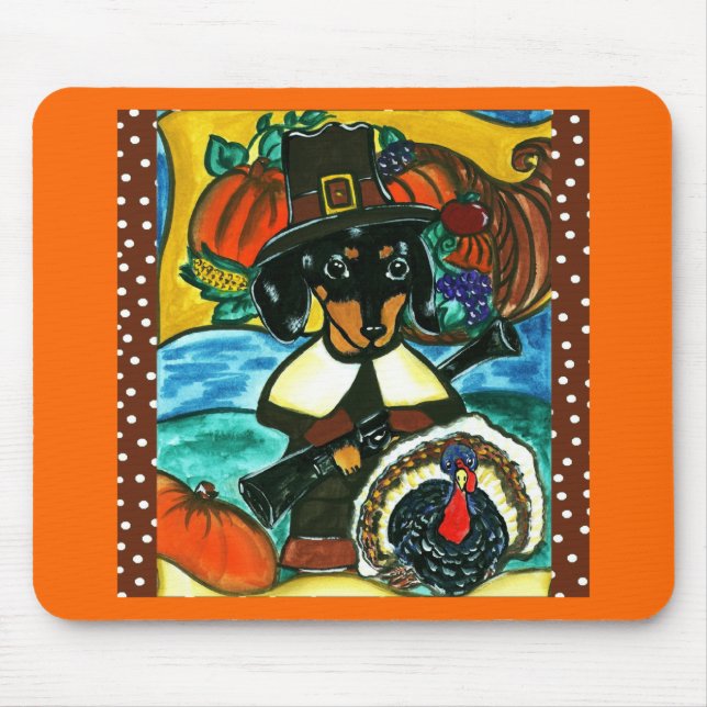 Thanksgiving Dachshund Mouse Pad (Front)