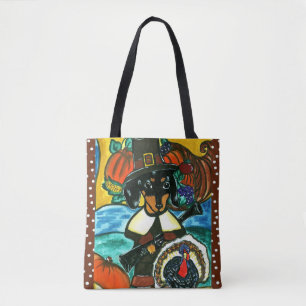 Thanksgiving Dachshund  Tote Bag