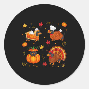Thanksgiving Dachshund Weiner Dog Turkey Cute Pump Classic Round Sticker