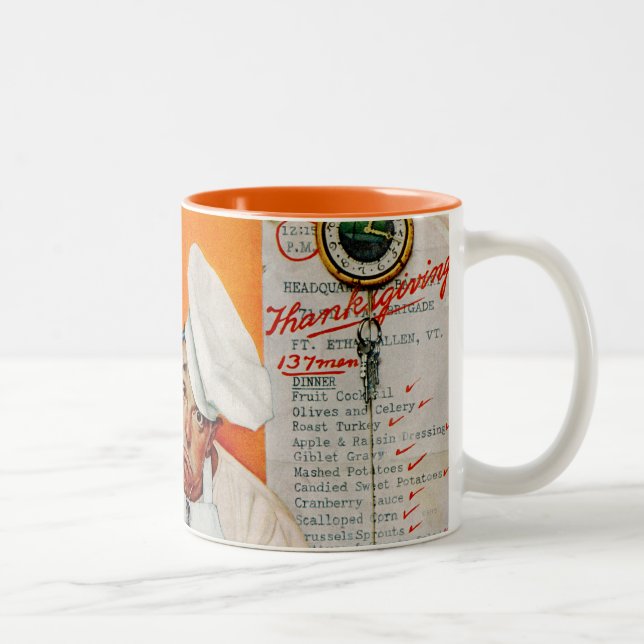 Thanksgiving Day Blues Two-Tone Coffee Mug (Right)