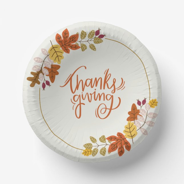 Thanksgiving Day Bowls for Family Paper Plate (Front)