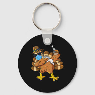 Thanksgiving Day Dabbing Turkey Pilgrim Boys Kids  Key Ring