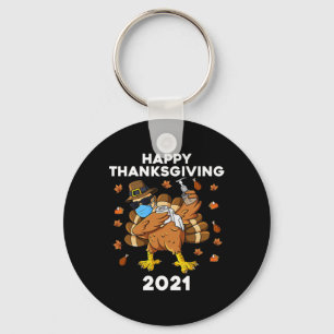 Thanksgiving Day Dabbing Turkey Pilgrim Fun Boys K Key Ring