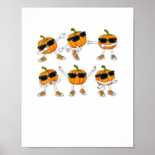 Thanksgiving Day Dancing Pumpkin Boys Girls Kids Poster