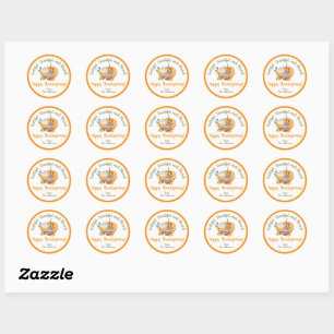 Thanksgiving Day Grateful Thankful and Blessed Classic Round Sticker