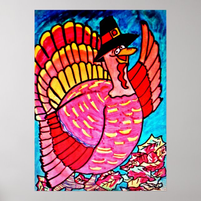 THANKSGIVING DAY HAPPY TURKEY poster (Front)