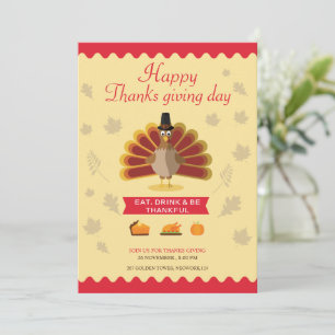 Thanksgiving Day Party Invitation Flyer Template