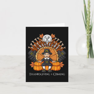 Thanksgiving Day Pilgrim Throne Fun Boys Girls Kid Card