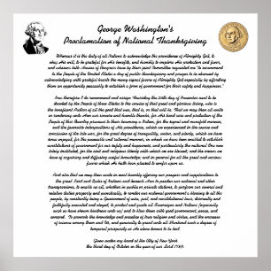 Thanksgiving Day Proclamation by George Washington Poster