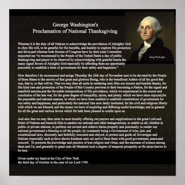 Thanksgiving Day Proclamation Poster (Front)
