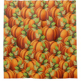 THANKSGIVING DAY PUMPKINS  SHOWER CURTAIN